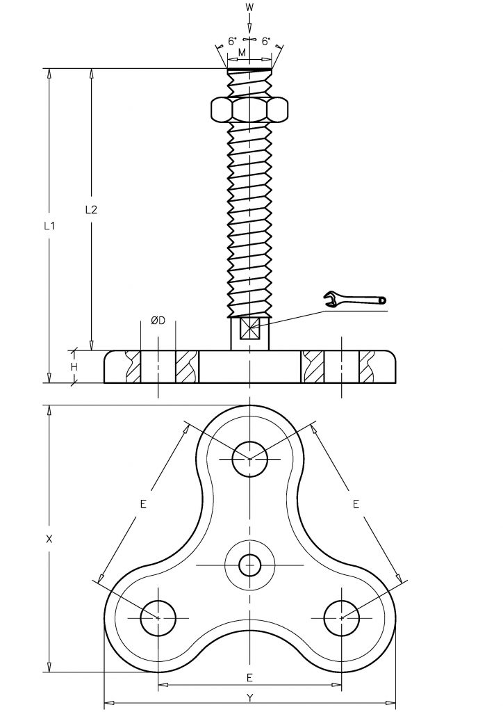 Imagen 2 de Macizos Inoxidables Triangulares MIT Ø108mm 24x150 SIN AGUJEROS