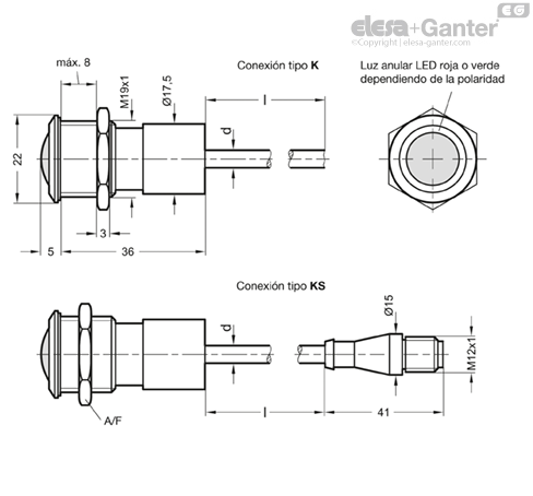 Imagen 1 de GN 3310-W-RG-2-KS-0,25