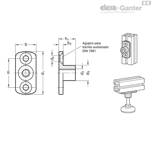 Imagen 1 de GN 3490-45-M8-16-ZB
