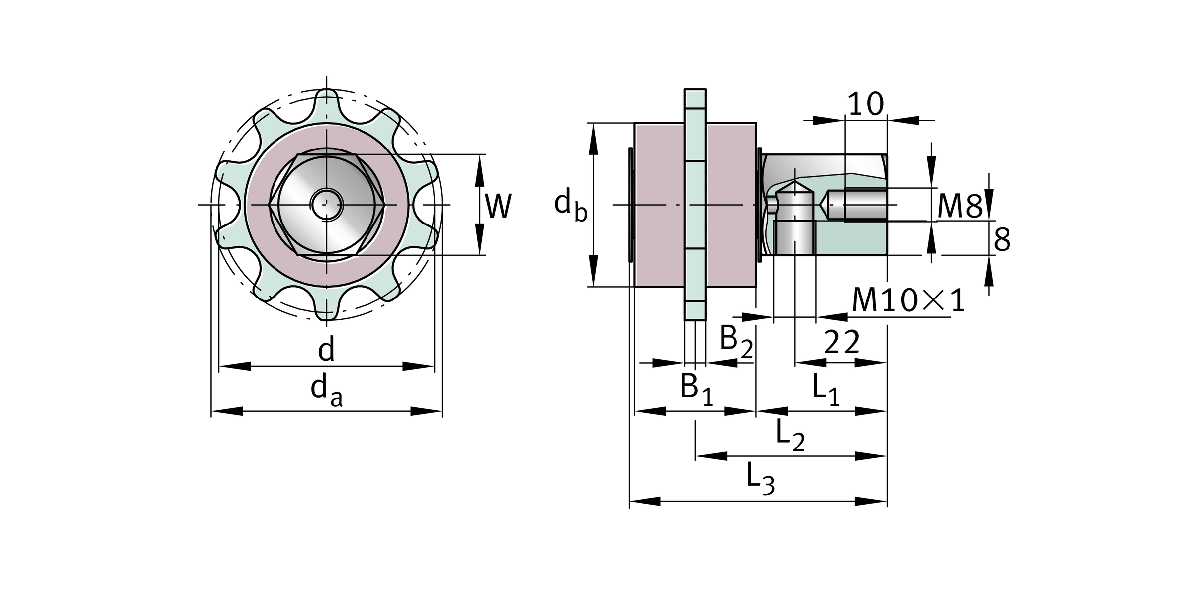 Imagen 2 de ARCALUB-X.CHAIN-PINION-16B1-Z8-W