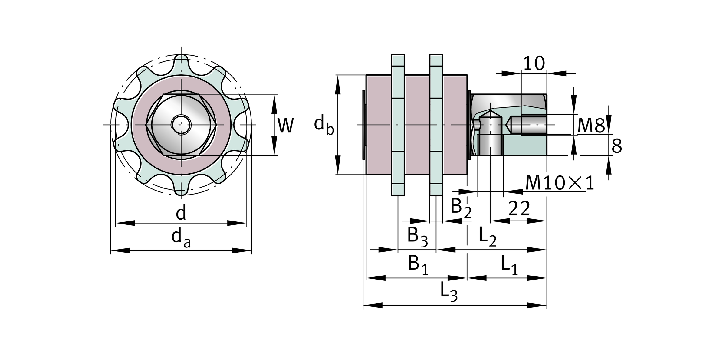 Imagen 2 de ARCALUB-X.CHAIN-PINION-16B2-Z8-W