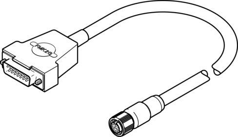 Imagen 1 de Cable del encoder - NEBM-M12G12-RS-15-N-S1G15
