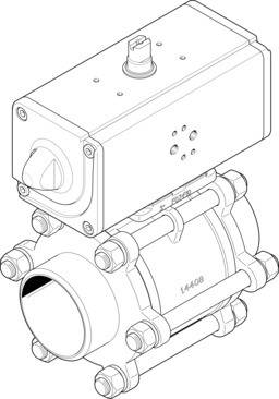 Imagen 1 de Unidad actuadora de válvula de bola - VZBA-4"-WW-63-T-22-F10-V4V4T-PP240-R-90-C