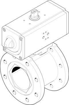 Imagen 1 de Unidad actuadora de válvula de bola - VZBC-100-FF-16-22-F0710-V4V4T-PP240-R-90-C